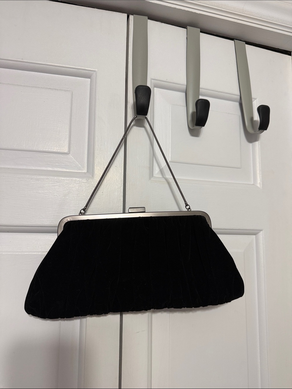 Mary Kay branded Elegant Black Velvet Frame-Top Evening Clutch